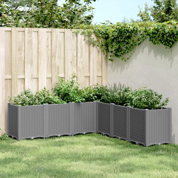 vidaXL Jardinera PP gris claro 160x160x53 cm