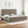 vidaXL Estructura de cama con cabecero de tela gris taupe 200x200 cm