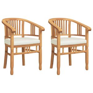 vidaXL Silla 2 uds. Marr&oacute;n Madera de teca maciza
