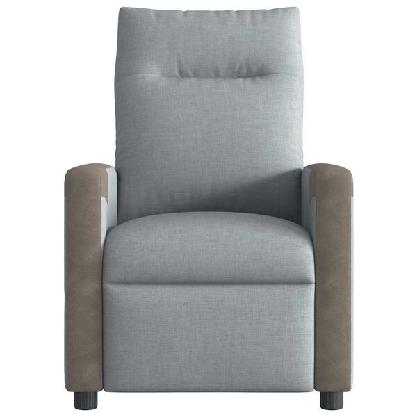 vidaXL Sill&oacute;n reclinable de masaje el&eacute;ctrico tela gris claro