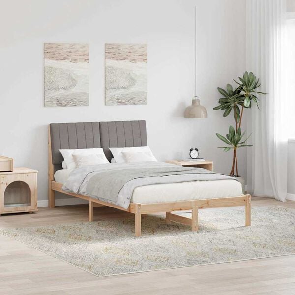 vidaXL Estructura de cama Marr&oacute;n 120 x 190 cm Madera de pino macizo
