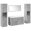 vidaXL Set muebles de ba&ntilde;o 5 piezas madera ingenier&iacute;a gris hormig&oacute;n