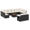 vidaXL Set de sof&aacute;s de jard&iacute;n y cojines 13 pzas rat&aacute;n sint&eacute;tico negro