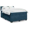 vidaXL Cama box spring con colch&oacute;n terciopelo azul 140x200 cm