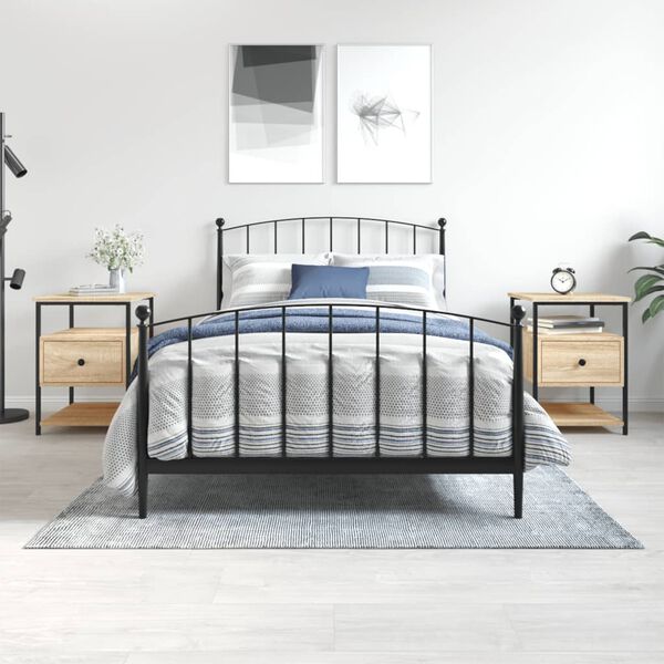 vidaXL Mesitas noche 2 uds madera ingeniería roble Sonoma 40x42x56 cm