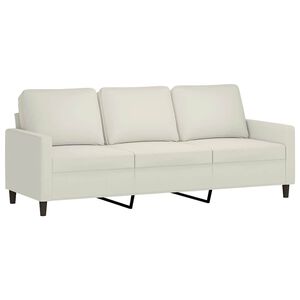 vidaXL Sof&aacute; de 3 plazas terciopelo color crema 180 cm