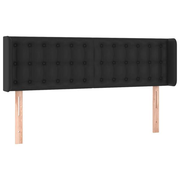 vidaXL Cabecero con LED cuero sint&eacute;tico negro 147x16x78/88 cm