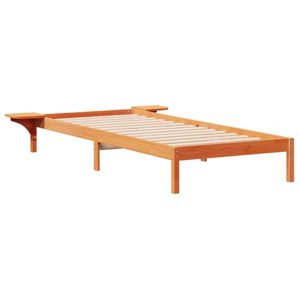 vidaXL Estructura de Cama con Mesitas Marr&oacute;n cera 100 x 220 cm