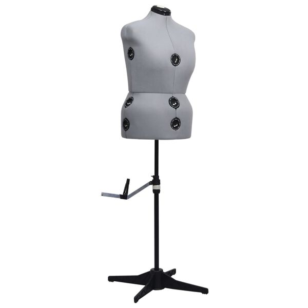 vidaXL Maniquí de sastre ajustable mujer gris talla L 44-50