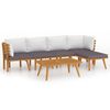 vidaXL Muebles de jard&iacute;n 6 piezas con cojines madera maciza de acacia
