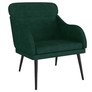vidaXL Sill&oacute;n de terciopelo verde oscuro 63x76x80 cm