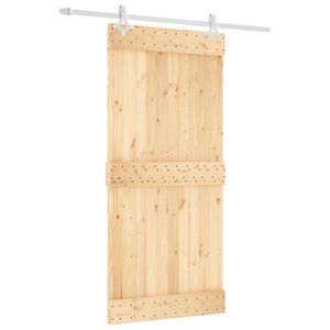 vidaXL Puerta Corredera Natural y Blanco 95 x 210 cm