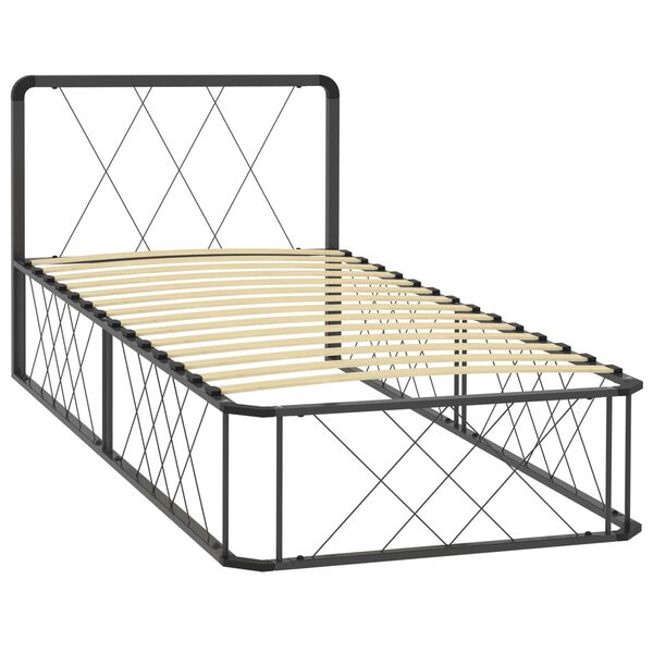 vidaXL Estructura de cama de metal gris 90x200 cm