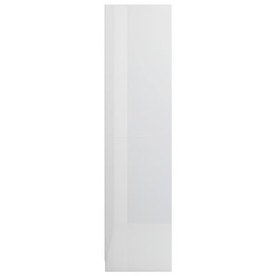 vidaXL Armario de madera contrachapada blanco brillo 100x50x200 cm