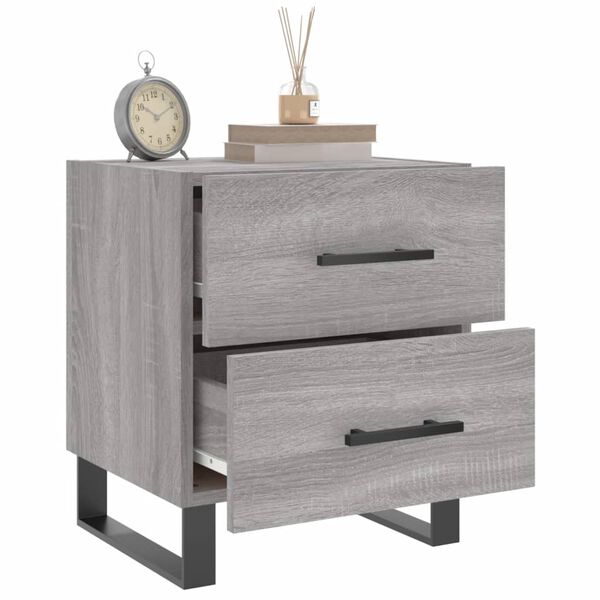 vidaXL Mesitas noche 2 uds madera ingenier&iacute;a gris Sonoma 40x35x47,5 cm