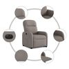 vidaXL Sillón eléctrico reclinable elevable de tela gris taupe