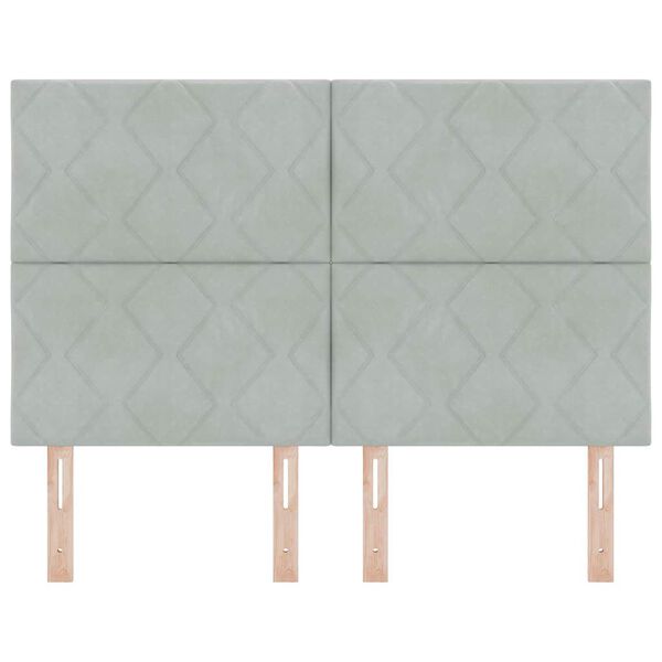 vidaXL Cabecero con cabecera Gris claro 144 cm Terciopelo