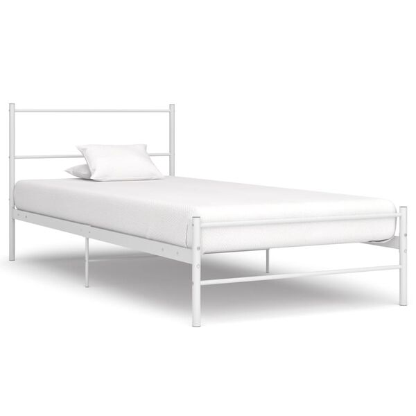 vidaXL Estructura de cama sin colchón metal blanco 90x200 cm