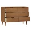 vidaXL Mesita de noche MOLDE madera maciza de pino marr&oacute;n 113x40x80 cm