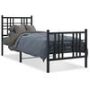 vidaXL Estructura cama sin colch&oacute;n con estribo metal negro 75x190 cm
