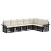 vidaXL Conjunto de sof&aacute;s de jard&iacute;n 7 uds. Negro rat&aacute;n sint&eacute;tico