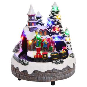 vidaXL Centro de Mesa Navide&ntilde;o 16 x 16 x 19 cm Resina Multicolor