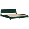 vidaXL Estructura de cama sin colch&oacute;n Hanko terciopelo verde oscuro 180x200 cm