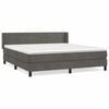 vidaXL Cama box spring con colch&oacute;n terciopelo gris oscuro 160x200 cm
