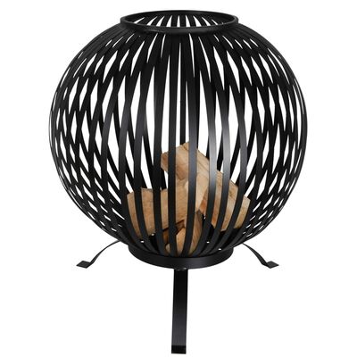 Esschert Design Brasero esfera enrejada acero al carbono negro FF400