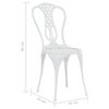 vidaXL Mesa y sillas de bistr&oacute; 3 piezas aluminio fundido blanco
