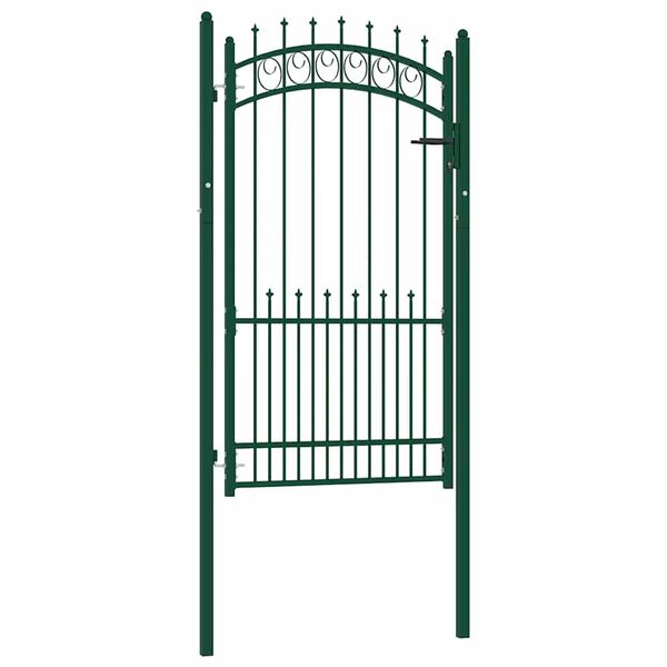 vidaXL Puerta de valla Emmen con pinchos de acero, 104 x 134,5 cm, verde