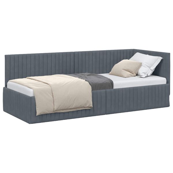 vidaXL Estructura de cama en esquina Gris oscuro 80 cm x 200 cm