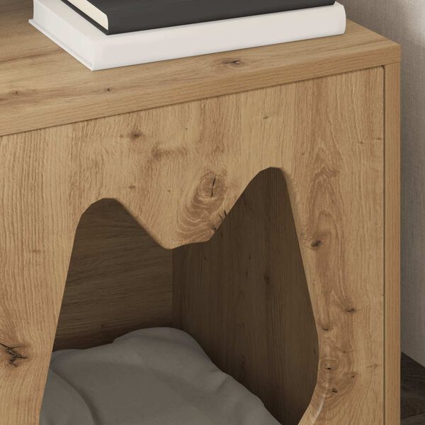 vidaXL Casa para Gatos Roble Artesanal 42,5 x 40 x 53,5 cm