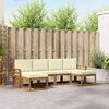 vidaXL Conjunto de sof&aacute;s de exterior con coj&iacute;n 6 pcs Natural y Crema
