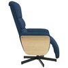 vidaXL Sill&oacute;n reclinable con reposapi&eacute;s tela azul