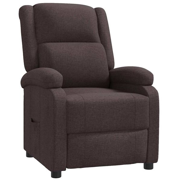 vidaXL Sill&oacute;n reclinable de tela marr&oacute;n oscuro