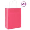 vidaXL Bolsas de papel con asas 50 uds rosa 21x11x28 cm