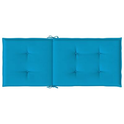 vidaXL Cojines para sillas de jardín 6 unidades azul 120x50x3 cm