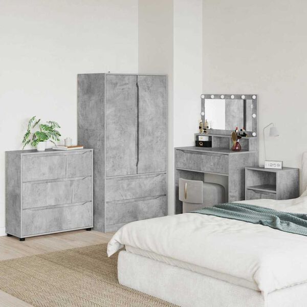 vidaXL Armario de almacenamiento Gris Concreto 80 x 31 x 81 cm