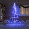 vidaXL Árbol de Navidad LED con estacas de tierra Azul 300 cm Metal