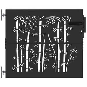 vidaXL Puerta de jard&iacute;n 85 x 100 cm Negro Con cerradura