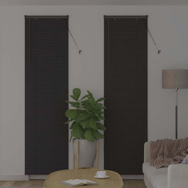 vidaXL Persiana para Ventana con cortinas Manual Gris oscuro Aluminio