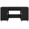 vidaXL Escritorio Roble negro 140 x 50 x 75 cm Madera contrachapada