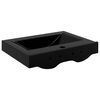 vidaXL Lavabo rectangular cer&aacute;mica orificio de grifo negro 60x46 cm