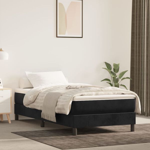 vidaXL Estructura de cama con somier terciopelo negro 100x200 cm