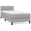 vidaXL Cama box spring con colch&oacute;n tela gris claro 90x190 cm