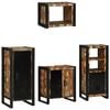 vidaXL Juego de muebles de ba&ntilde;o 4 uds. Multicolor y negro