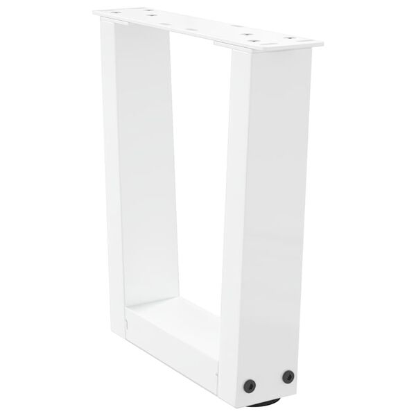 vidaXL Patas para mesa de centro en forma de V (2 unidades), color blanco, 30 x (30-31,3) cm, acero