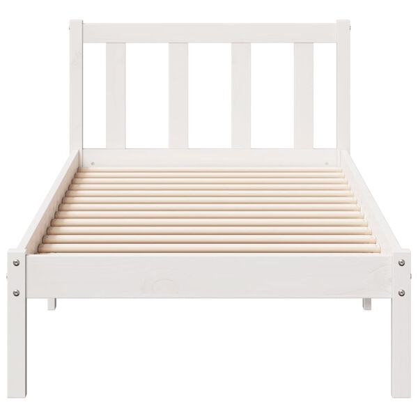 vidaXL Cama extralarga sin colchón madera maciza pino blanca 90x220 cm
