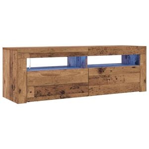 vidaXL Mueble TV luces LED madera ingenier&iacute;a envejecida 120x35x40 cm